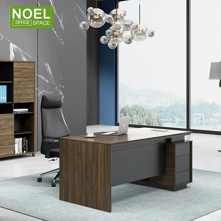 Mesa de lujo para oficina, uso específico y mesa de oficina clásica en forma de l de madera para manager