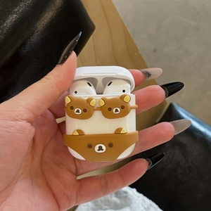 Étui en silicone 3D antichoc et anti-chute de haute qualité avec motif ours brun de dessin animé mignon pour Pro 3 et 2, personnalisable - Product Image 3