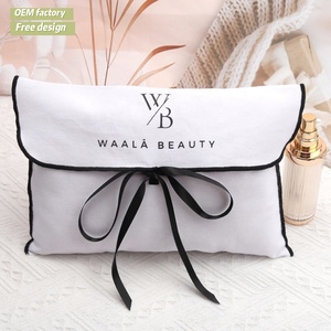 Luxury Reusable Custom Logo Printed <b>White</b> Cotton Twill Envelope Cover <b>Bag</b> Gift Baby Clothing Pillow Dust Pouch Organic Dust <b>Bag</b> - Product Image 1