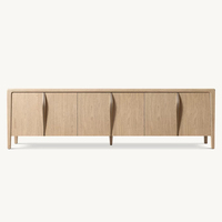 Meuble TV RH GAEL OAK en chêne massif moderne, centre de divertissement de luxe écologique et durable, table TV au sol pour salon