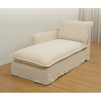 Nordischer Minimalistischer Chaiselongue-Sessel aus Gewaschenem Leinen, Vintage Prinzessinnen-Bank, Verstellbar für Wohnzimmer, Schlafzimmer, Wohnmöbel