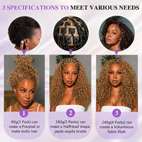 Cheveux au crochet à plumes # 27 mèches de cheveux humains bruts blond miel à ondulations profondes, sans trame, pré-bouclées, extensions de cheveux au crochet
