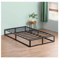 AIDI MBF-002 Cadre de lit pliant en acier de 14 pouces avec plateforme métallique, compatible matelas Queen, Twin, Full, Double, portable