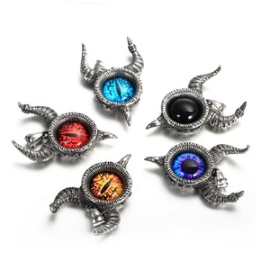 Collier pendentif en acier inoxydable yeux bleus corne <span class=keywords><strong>de</strong></span> <span class=keywords><strong>taureau</strong></span> sur mesure - Product Image 6