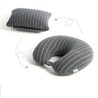 Coussin de voyage convertible 2 en 1 en mousse à particules, enroulable, pour le soutien du cou, portable, en forme de U