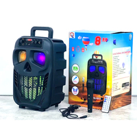Microphone sans fil portable en plastique avec télécommande USB/XLR/RCA, lumière LED RGB, Bluetooth, TF, FM, AUX, enceinte de fête 10W 8 pouces, karaoké