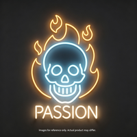 Enseigne néon LED Crâne de feu, Lampe murale squelette tendance pour la décoration de pubs, clubs, chambres et événements festifs