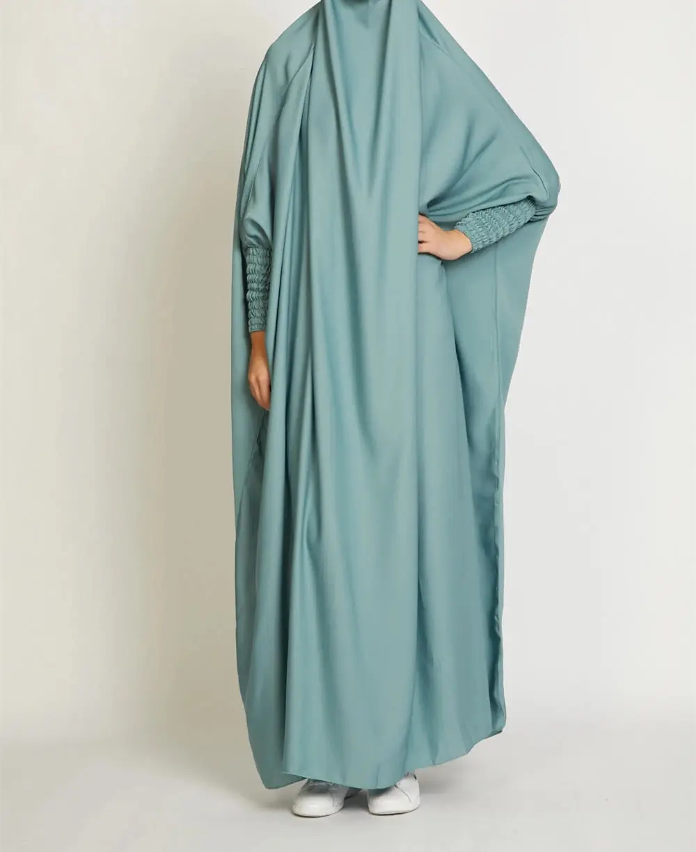 2022 Dec New Arrival One Piece Full Length Jilbab Prayer Abaya High Quality Shinny Polyester Dresses