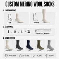 Chaussettes de compression personnalisées en laine mérinos de qualité supérieure pour la course en extérieur, support OEM, conception gratuite, approvisionnement en gros