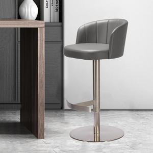 Chaise pivotante en cuir de haute qualité et acier inoxydable, design moderne, idéale pour la maison, le bar, l'hôtel, le salon, la boîte de nuit, réglable en hauteur - Product Image 6