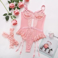 Vrouwen Sexy Kant Hollow-out Driepunts Bikini Set Thermisch Ondergoed Sheer Mesh Bh Panty Vrouwen Intieme Kleding Drop Shipping