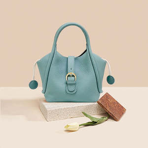 Nouveau sac à main portable pour femme en cuir véritable, sac seau élégant et luxueux en cuir véritable - Product Image 5