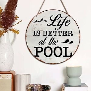 Spot garden <b>decoration</b> wooden sign hangings, home <b>wall</b> <b>decorations</b>, wooden round slogan signs, doorplates, ornaments - Product Image 4