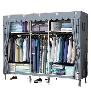 High Quality Portable Folding <strong>Canvas</strong> Fabric <strong>Wardrobe</strong> Sturdy and Waterproof for Kids for Home or Hotel Furniture - Product Image 1