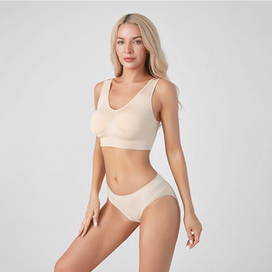 Culottes string femme taille basse unies <span class=keywords><strong>beige</strong></span> avec logo personnalisé, en nylon et élasthanne tricoté sans couture, grandes tailles, pour usage quotidien - Product Image 3