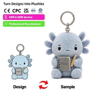 Peluche Animale Personnalisée en Coton 15D, Modèle Axolotl Anime Réduit, Jouet en Peluche