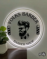 Enseigne lumineuse LED personnalisée pour magasin, panneau rétroéclairé en aluminium, logo néon, décoration pour salon de coiffure et barbier, livraison directe