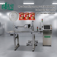 Marqueur laser CO2 pour bols à nouilles, gobelets en papier, impression de codes GS1, QR, informations produit, date, inspection visuelle pour lignes de production alimentaire