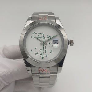 Reloj de Diseño Mecánico Automático de Lujo para Hombre, Resistente al Agua, de 36/39 mm, con la Frase 'Who Cares I AM Already Late' - Product Image 3