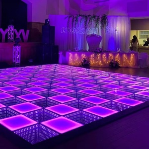 Pista da Ballo LED 3D JINDA con Effetto Infinito, Specchio RGB in Vetro Temperato, Illuminazione Effetto Abisso per Matrimoni, Feste e Decorazioni Sceniche - Product Image 3