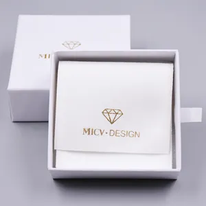 Benutzer definierte Logo Schmuck Karton Schublade Box Schmuck Verpackung Organizer Geschenk box mit Mikro faser Schmuck Tasche Geschenk beutel