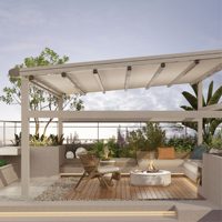 Pergola rétractable motorisée en aluminium, toit en tissu PVC imperméable, auvent pliable pour patio, jardin, villa, protection solaire