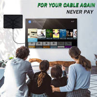 Antena de TV TDT DVB-T2 Digital HDTV VHF UHF con Amplificador de Señal para Interiores HD 4K para Smart TV