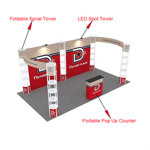 10x20ft Modular Aluminum <strong>Display</strong> Showcase Foldable Spiral Twist <strong>Tower</strong> Stand Exhibition Booth - Product Image 3