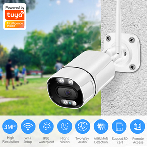 Tuya 3MP ngoài trời âm thanh không dây IP Camera Wifi ttuya không dây ai con người phát hiện CCTV Bullet Camera Ngoài Trời IR tầm nhìn ban đêm - Product Image 5