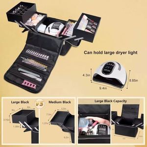 Muestra Gratis: Neceser Portátil Organizador de Maquillaje con 4 Bandejas, Caja de Almacenamiento de Cosméticos de Viaje para Mujer, Organizador de Esmaltes de Uñas para Transportar - Product Image 2
