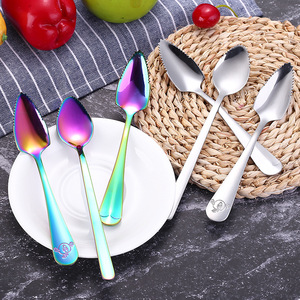 Cuchara de acero inoxidable para raspar puré de manzana, herramienta para complementar la alimentación de bebés, cuchara para raspar puré de kiwi, productos para madres y bebés - Product Image 3