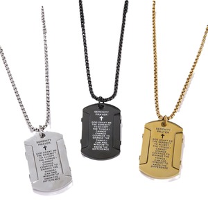 Ожерелье-подвеска унисекс YUNLAN из нержавеющей стали с позолотой 18K, винтажное, с гравировкой «Молитва о спокойствии», на бамбуковой цепочке - Product Image 5