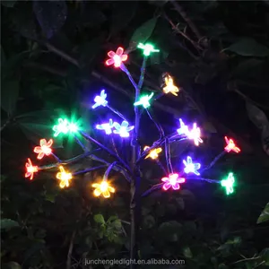 Solar leuchten Kirschblüten im Freien Weihnachten Solar Garden Light Bäume mit verstellbaren Zweigen für Pathway Yard Lawn