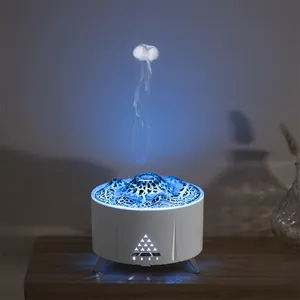 Hot Selling Ultrasonic Nebulizer Diffuser Aromatherapy Fire Flame Jellyfish Spray Volcanic Aroma Remote Flamme Humidificateur