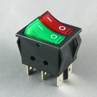 Sortie d'usine KCD1 On-off 6 positions rouge vert Led 4 broches interrupteur à bascule 16A 250VAC