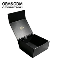 Boîte cadeau rigide pliable magnétique noire personnalisée avec doublure en éponge, emballage de luxe, logo personnalisé, faible MOQ, directement de l'usine
