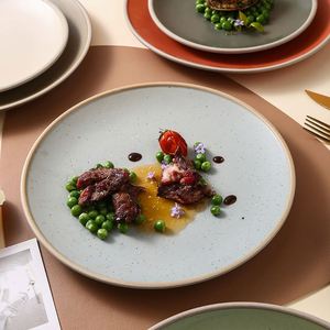 Japanese 12 Inch 7 Inch Round Matte Dishes 8 Inch and 10 Inch Porcelain <b>Plate</b> <b>Ceramic</b> Sets Luxury for Restaurant Dinner <b>Plates</b> - Product Image 4