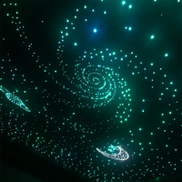 Plafonnier LED Effet Ciel Étoilé Vortex Étoile Filante Panneau Acoustique 80% Absorbant 9mm d'Épaisseur Changement de Couleur RGBW Plastique IP54