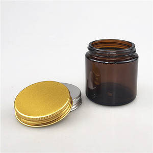 Barattoli in Vetro Ambrato da 100ml con Tappo a Vite e Coperchio Metallico Dorato per Candele - Product Image 3