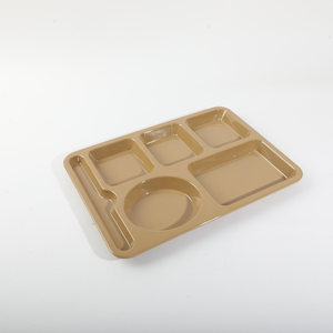 HCMA al por mayor restaurante de plástico irrompible bandeja de servicio dividida 100% melamina blanco <span class=keywords><strong>6</strong></span> secciones dividir platos con compartimentos - Product Image 4