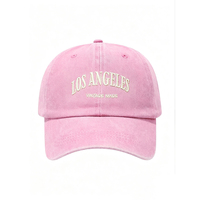 Gorra de Béisbol Bordada con la Letra Los Ángeles, Estilo Vintage, Lavada, Suave, Ajustable, con Logotipo Personalizado para Hombres y Mujeres