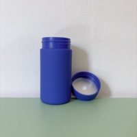 Pot à pilules cylindrique hermétique en HDPE de qualité alimentaire bleu de 6 oz et 8 oz avec logo personnalisé pour les compléments alimentaires