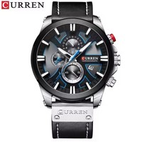 Montre à quartz pour homme Curren 8346, bracelet en cuir, chronographe, étanche, lumineuse, date, sport, affaires, vente flash