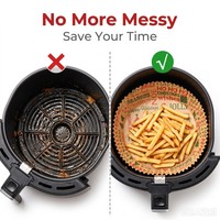 Papier sulfurisé épais pour friteuse à air, 16 cm x 4,5 cm, laminé, résistant à l'huile, pour la cuisine domestique et les fêtes de fin d'année