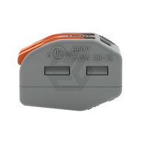 Connecteur d'épissure Wagos 222-412 avec leviers; pour tous les types de conducteurs; Max.4 Mm²;2 conducteurs; boîtier gris; entourage, 2,5mm ²