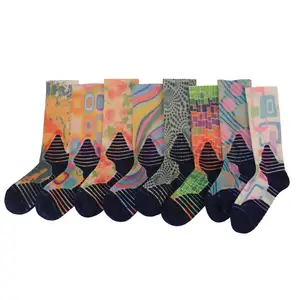 Chaussettes de sport 360 avec imprimés, personnalisées, sublimation, polyester