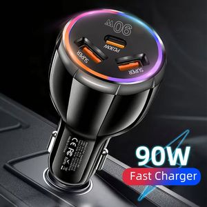 Chargeur de voiture double USB le plus vendu, ports de charge de type C, charge rapide 90W, chargeur de voiture multi-ports pour iPhone pour Huawei - Product Image 5