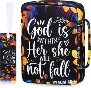 Muestra Gratis, Bolsa de Cuero PU Portátil con Cierre y Asa de Transporte, Elegante y Duradera, Bolsa Grande para Biblia - Product Image 3