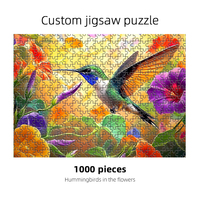Contoh gratis pesanan khusus permainan Natal Anak bundar hewan magnetik 3D kertas teka-teki Jigsaw