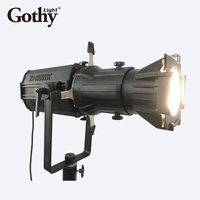 Projecteur Elliptique de Théâtre Blanc Chaud 200W LED Leko, Contrôle DMX512, Ra90 CRI, Alliage d'Aluminium, IP20, 19200